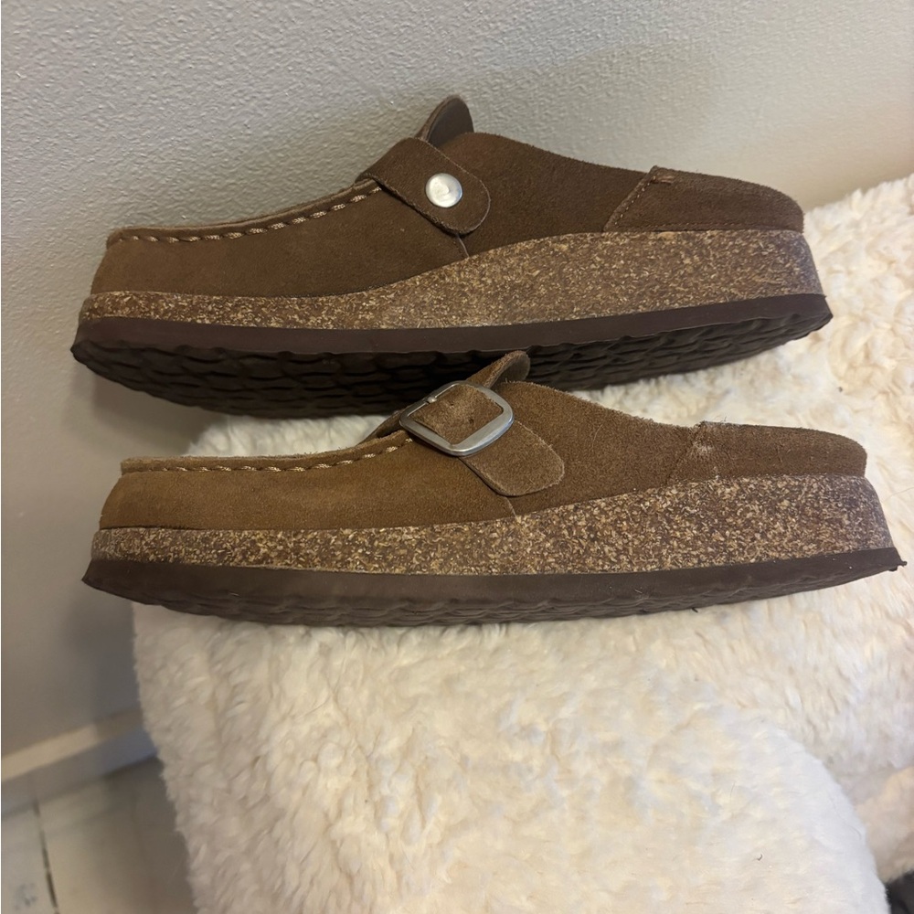 Women's Brown Suede Slip-On Loafers - Picture 2 of 5